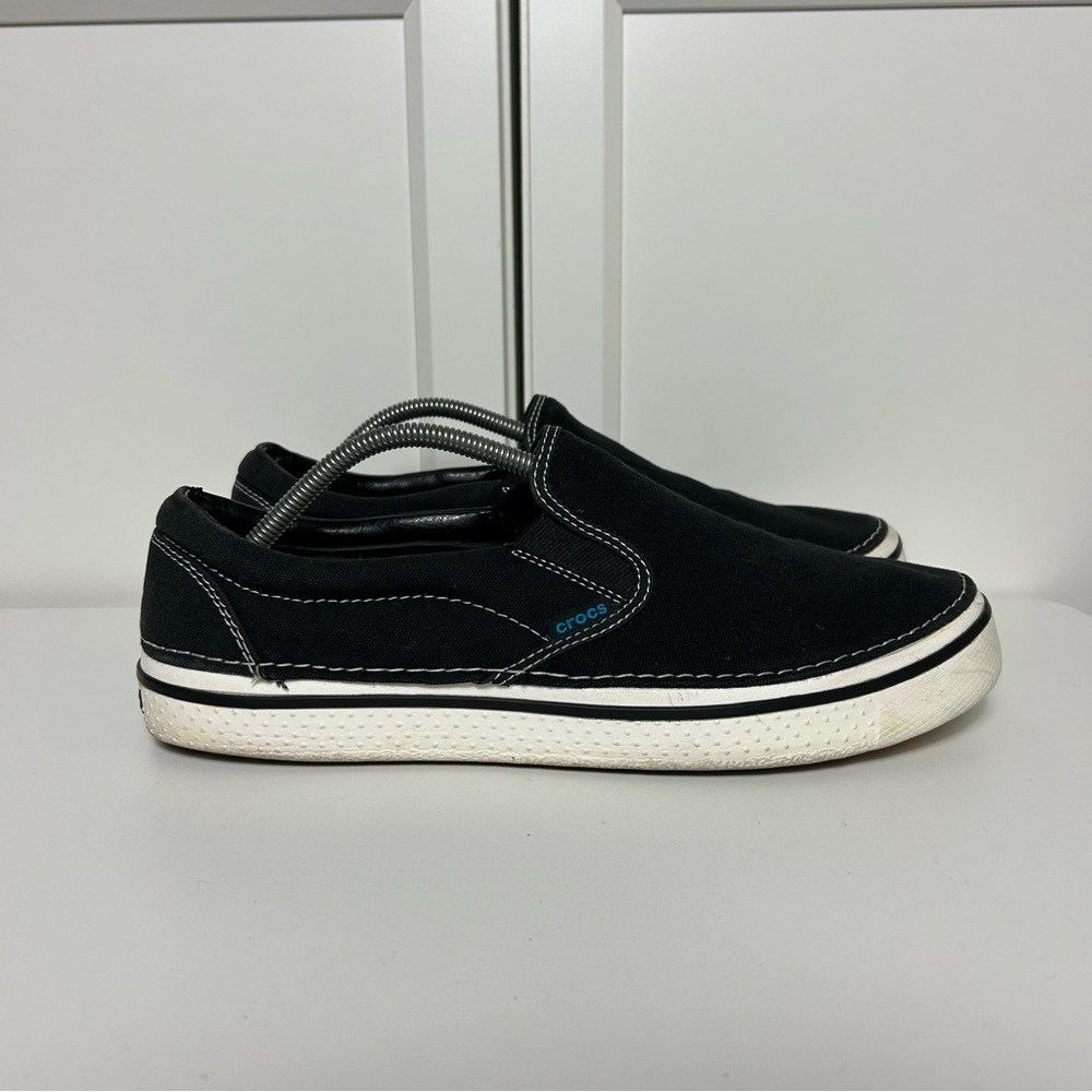 Crocs hover black slip on sneakers white